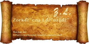 Zorkóczy László névjegykártya